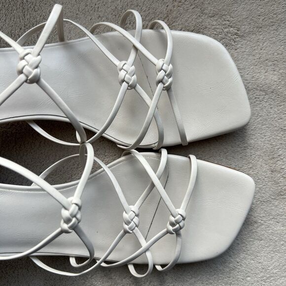 Jeffrey Campbell White Patent Leather Strappy Heeled Sandals Women US 9 Casual - Picture 7 of 14